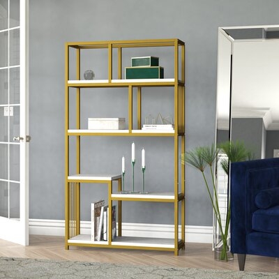 Hanrahan 71.87'' H x 39.37'' W Steel Etagere Bookcase - Image 0