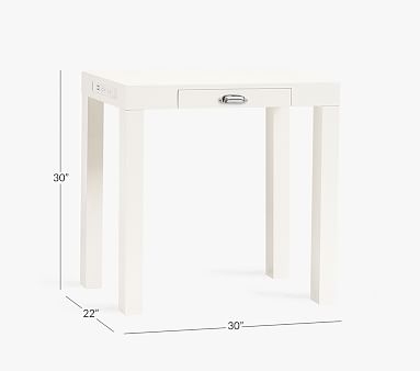 Parsons Mini Smart Desk, Simply White, In-Home Delivery - Image 4