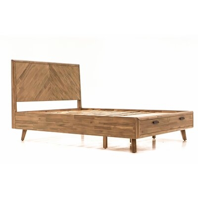 Felice Acacia Wood Storage Platform Bed - Image 0