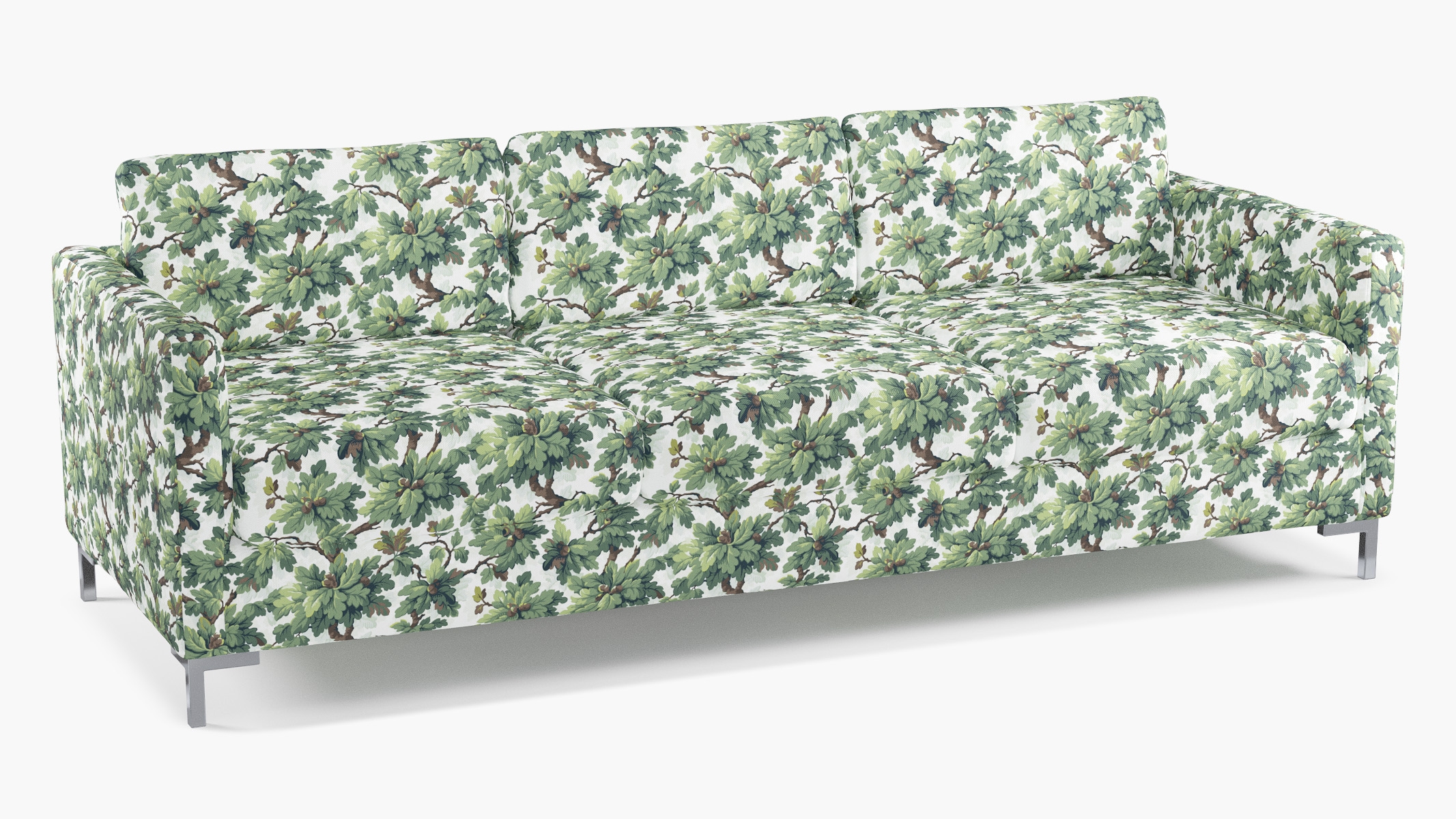 Modern Sofa, Vert Woodland, Chrome L Leg - Image 1