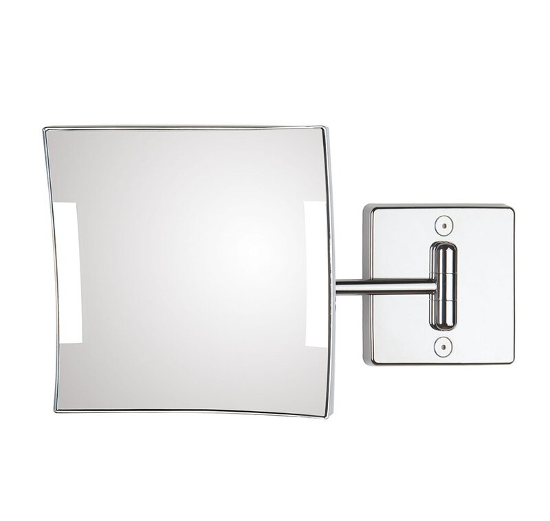 WS Bath Collections Quadrolo 1-Arm Cable and Plug LED Modern & Contemporary Lighted Magnifying Makeup/Shaving Mirror - Image 0