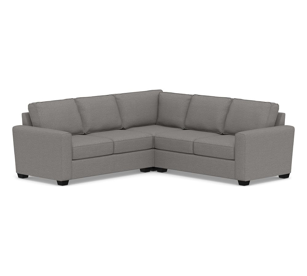 SoMa Fremont Square Arm Upholstered 3-Piece L-Shaped Corner Sectional, Polyester Wrapped Cushions, Performance Chateau Basketweave Blue - Image 0