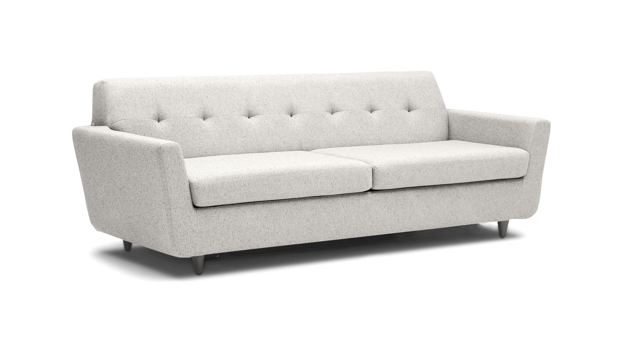 White Hughes Mid Century Modern Sleeper Sofa - Tussah Snow - Mocha - Image 1