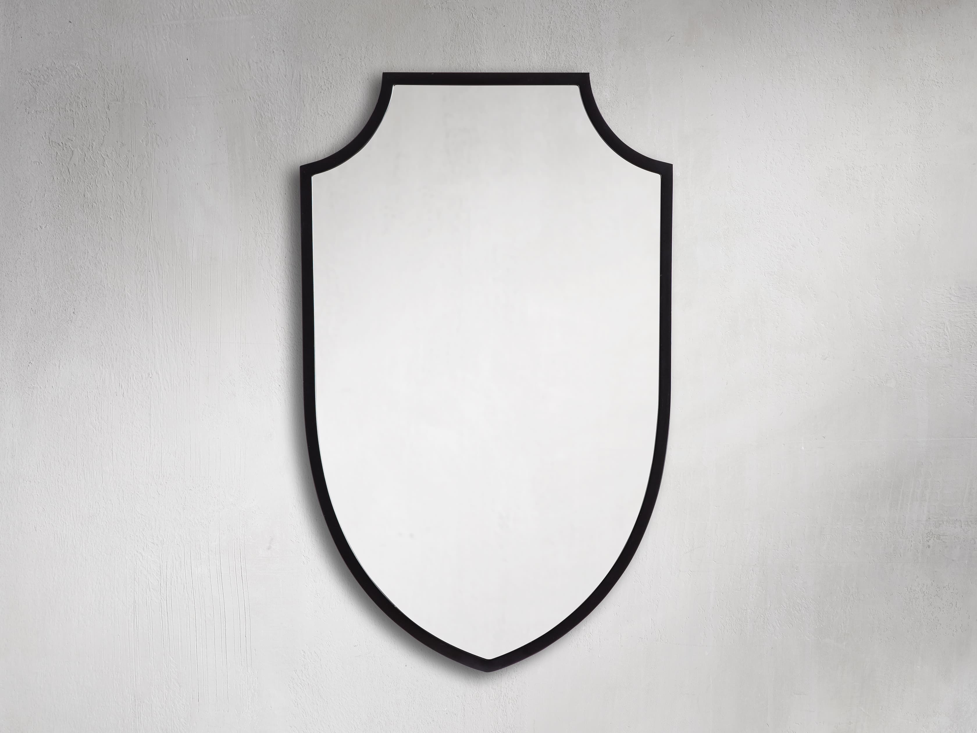 St Germain Shield Wall Mirror in Metal Black - Image 0