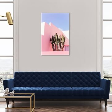 Oliver Gal Saguaro Pink Architecture 24x36 Pink Framed Art - Image 1