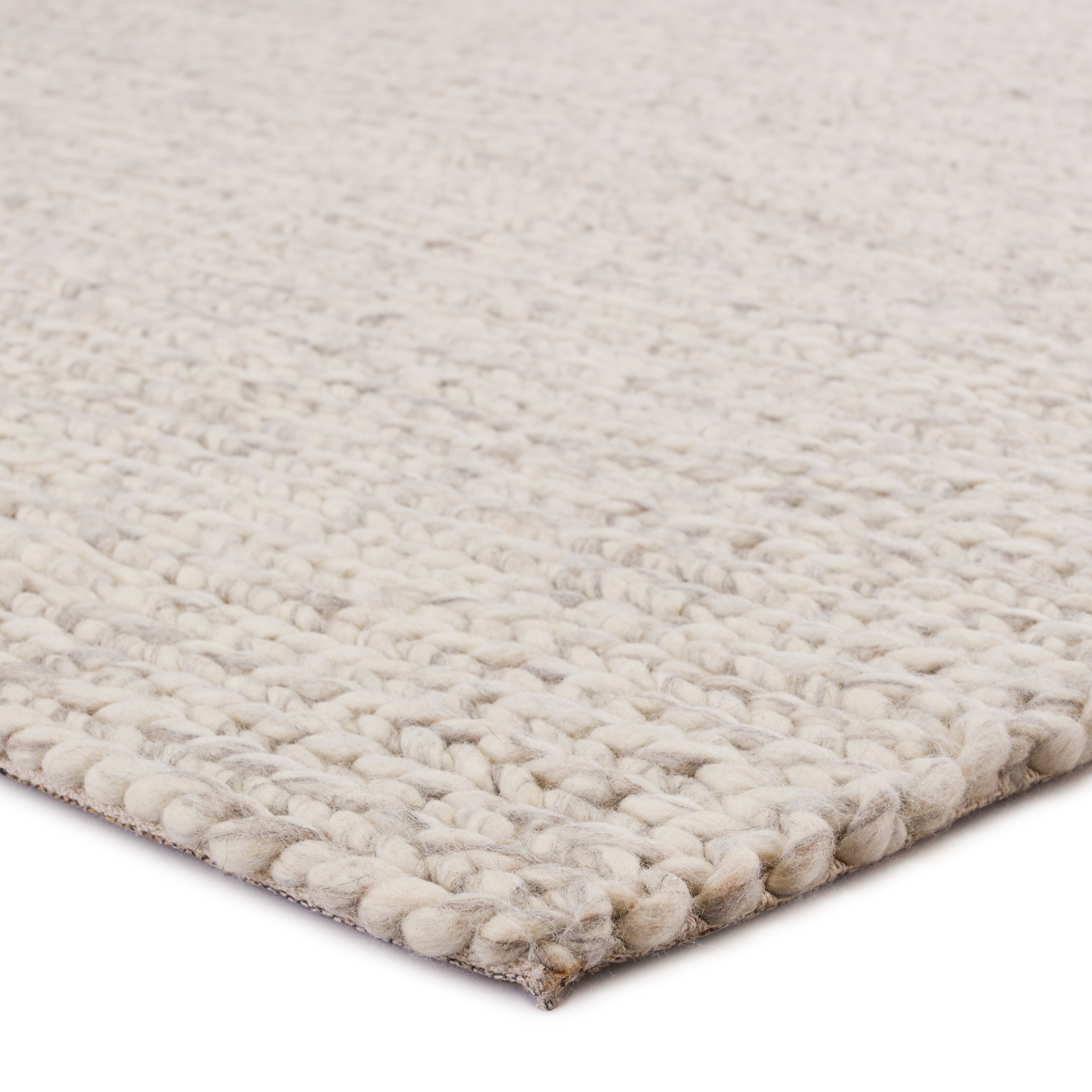 Braiden Handmade Solid Cream/ Light Gray Area Rug (8'X10') - Image 1