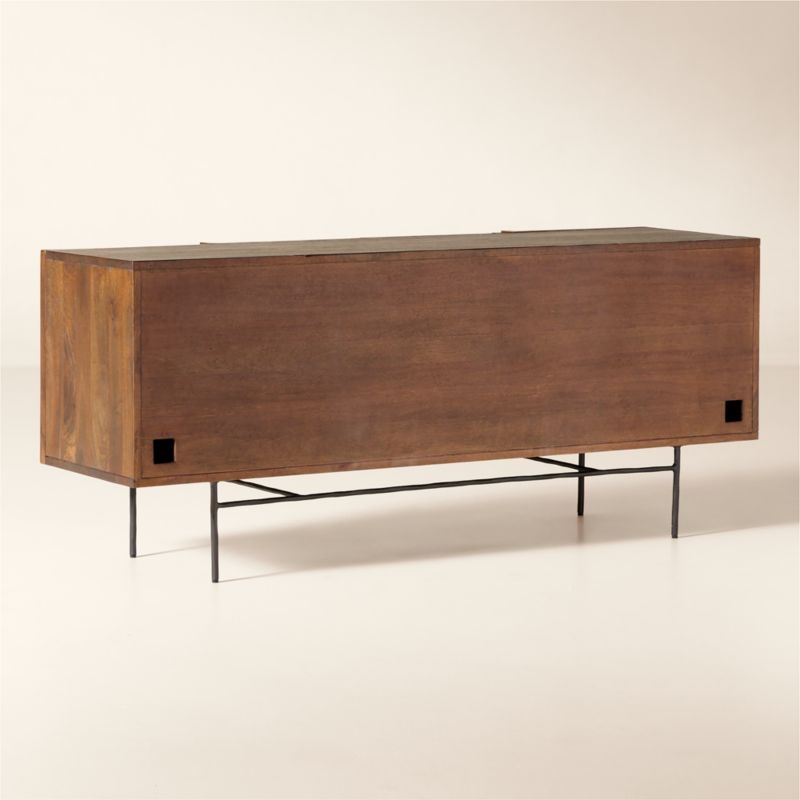 Elettra 68" Carved Mango Wood Credenza - Image 2
