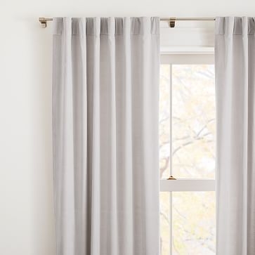 Cotton Velvet Curtain with Blackout, 48"x84", Frost Gray, Set of 2 - Image 3