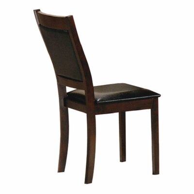 Dining Chair Black PU Cushion Seats With Espresso Legs, Set Of 2  - Espresso - Image 0