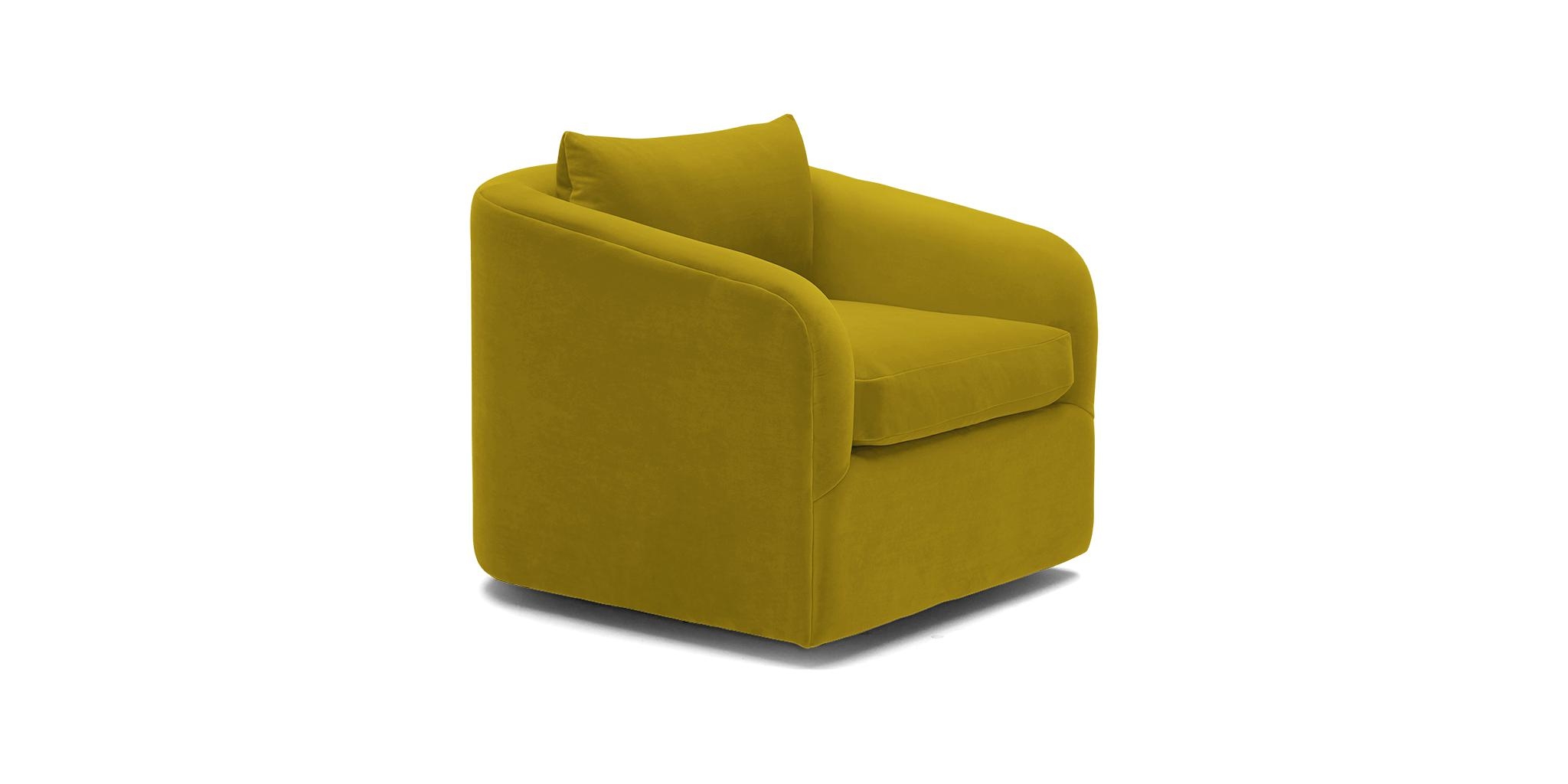 Yellow Amelia Mid Century Modern Swivel Chair - Bloke Goldenrod - Image 1