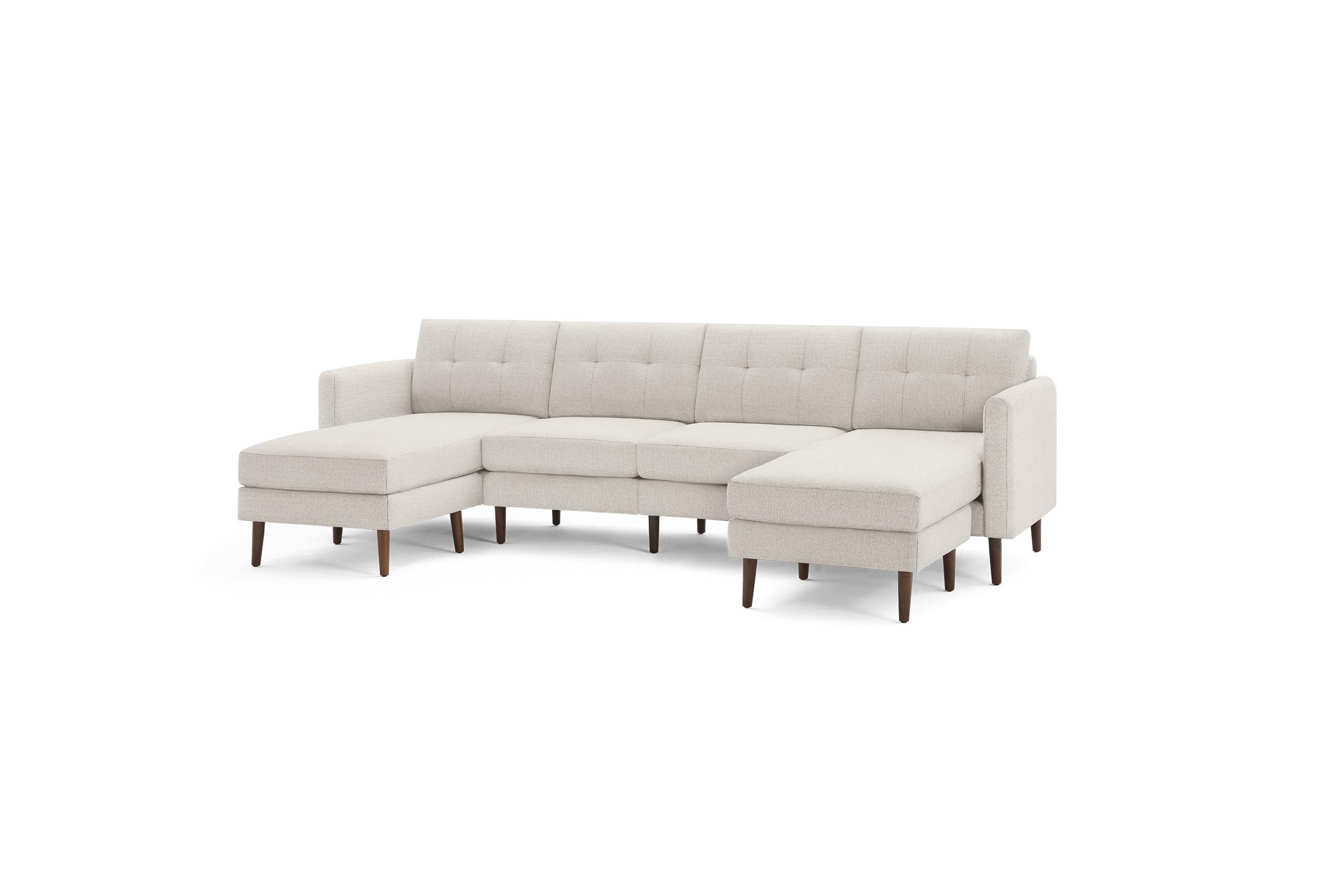 Burrow Nomad Double Chaise Sectional Sofa, Leg Finish: WalnutLegs - Image 0