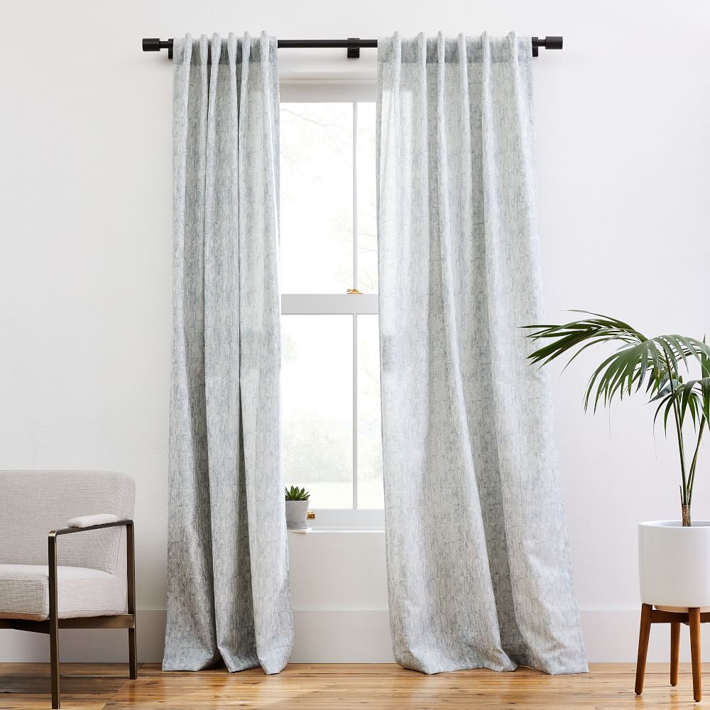 Woodland Shine Jacquard Curtain, Silver Mist, 48"x84" - Image 0