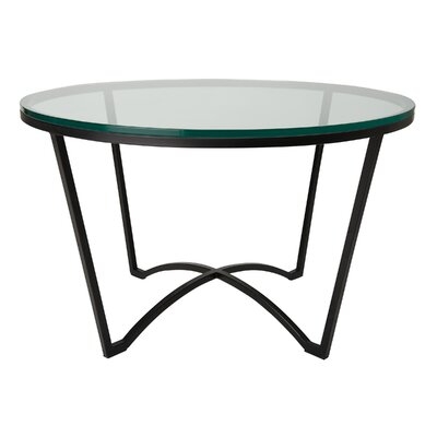 Stiletto Table Black W/ Glass, 30X19"H - Image 0