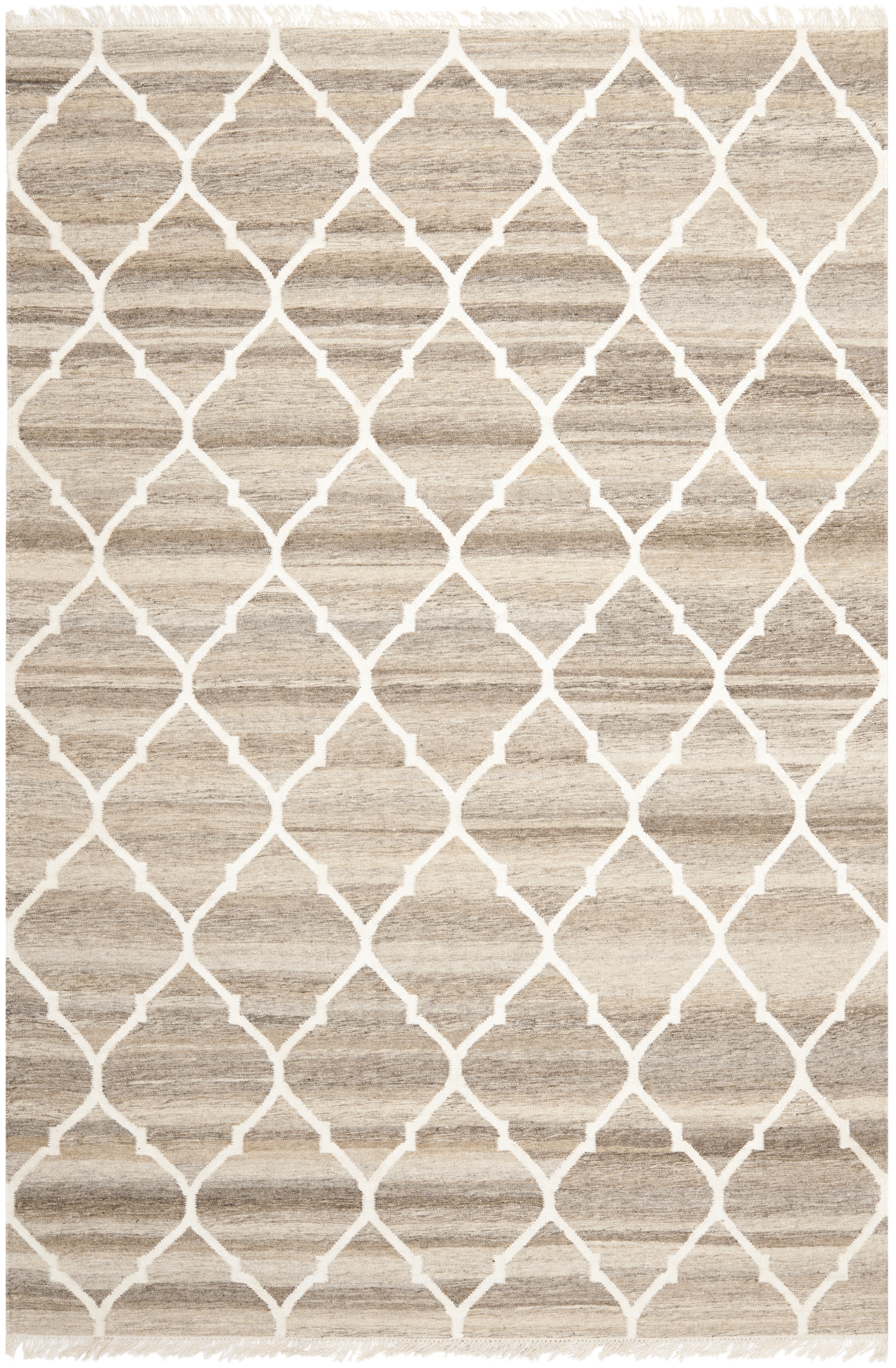 Arlo Home Hand Woven Flatweave Area Rug, NKM317A, Light Grey/Ivory,  6' X 9' - Image 0