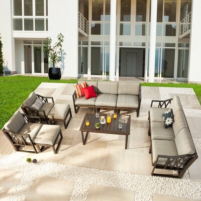 Marchant Patio 11 Piece Rattan Sofa Seating Group with Cushions - Image 0