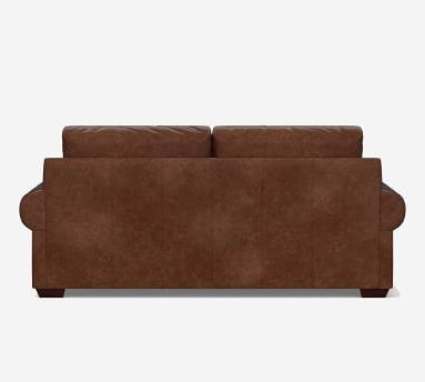Big Sur Roll Arm Leather Grand Sofa, Down Blend Wrapped Cushions, Statesville Indigo - Image 5