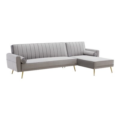 Isulf Velvet 118'' Square Arm Sofa Chaise - Image 0