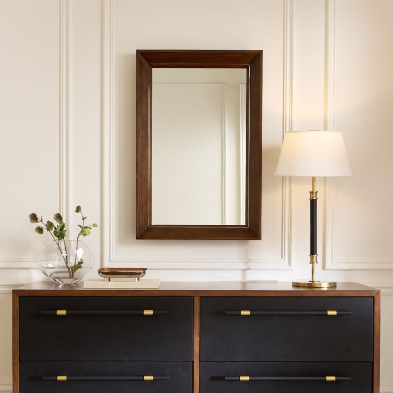 Boulevard Oak Wood Rectangular Wall Mirror 24"x36" - Image 1