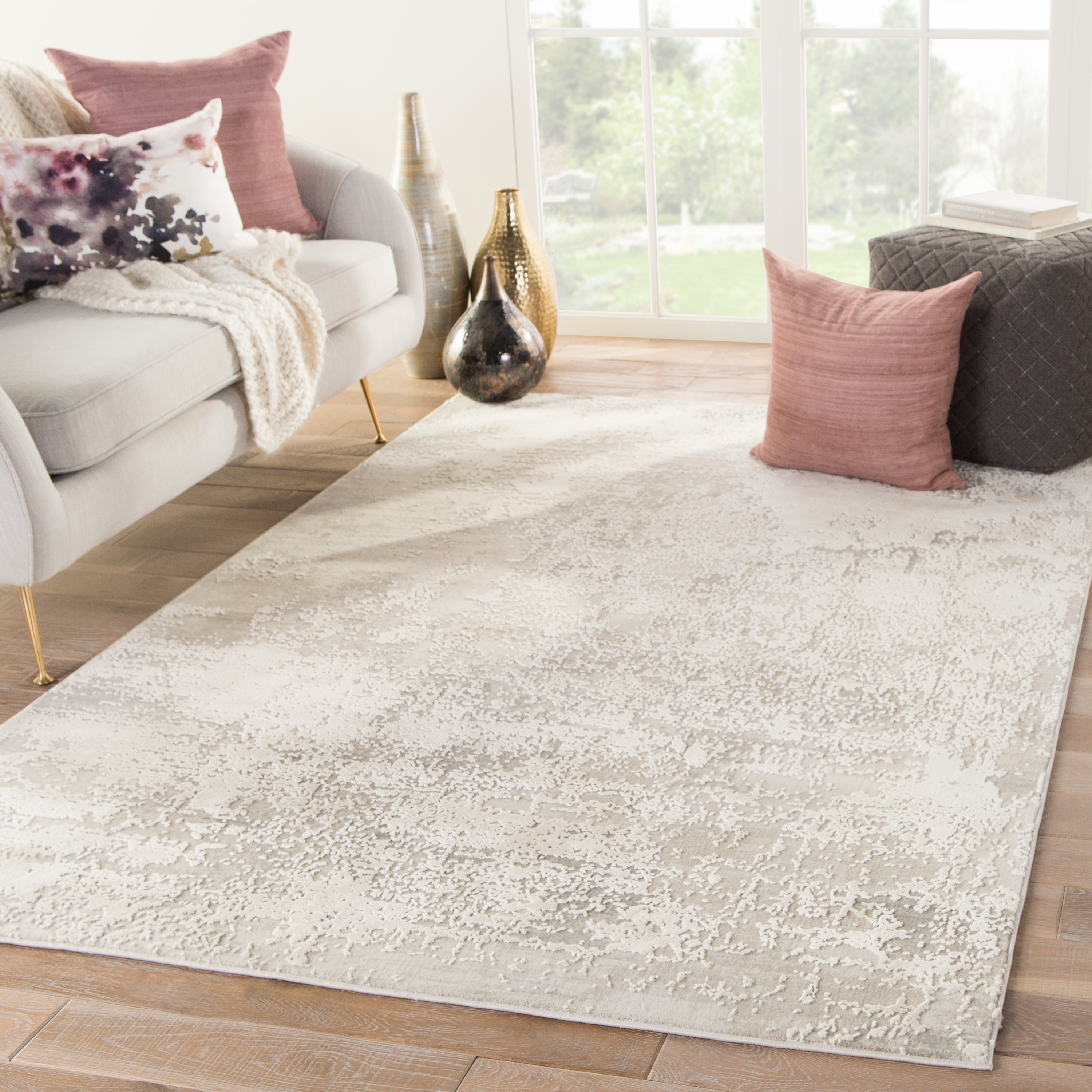 Brixt Abstract Gray/ Ivory Area Rug (4'X6') - Image 4