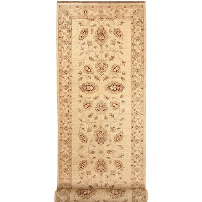 One-of-a-Kind Cleata Hand-Knotted New Age Ziegler Beige 2'9" x 9' Runner Wool Area Rug - Image 0
