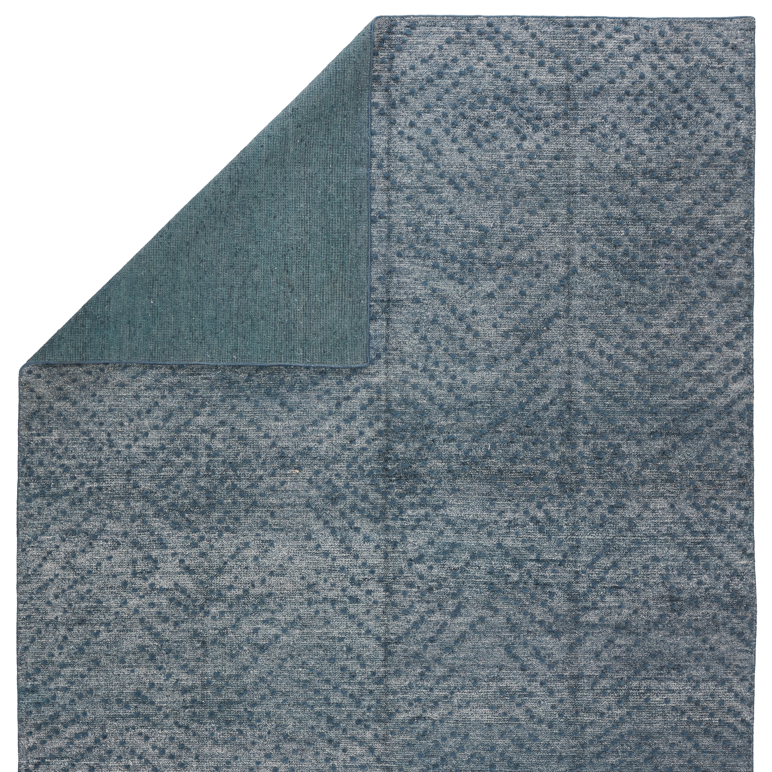 Teyla Handmade Dotted Blue/ Gray Area Rug (5'X8') - Image 2