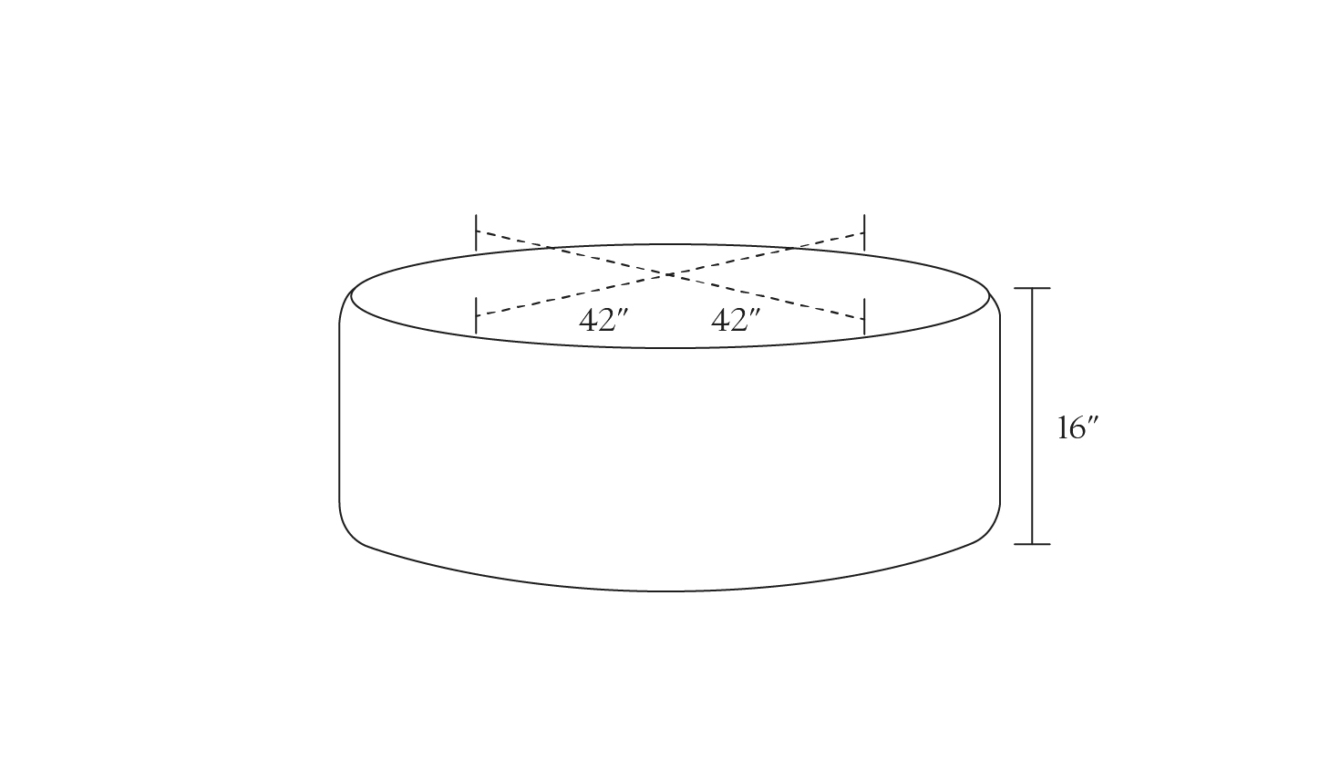 Round Cocktail Ottoman, Ocean Classic Velvet - Image 2