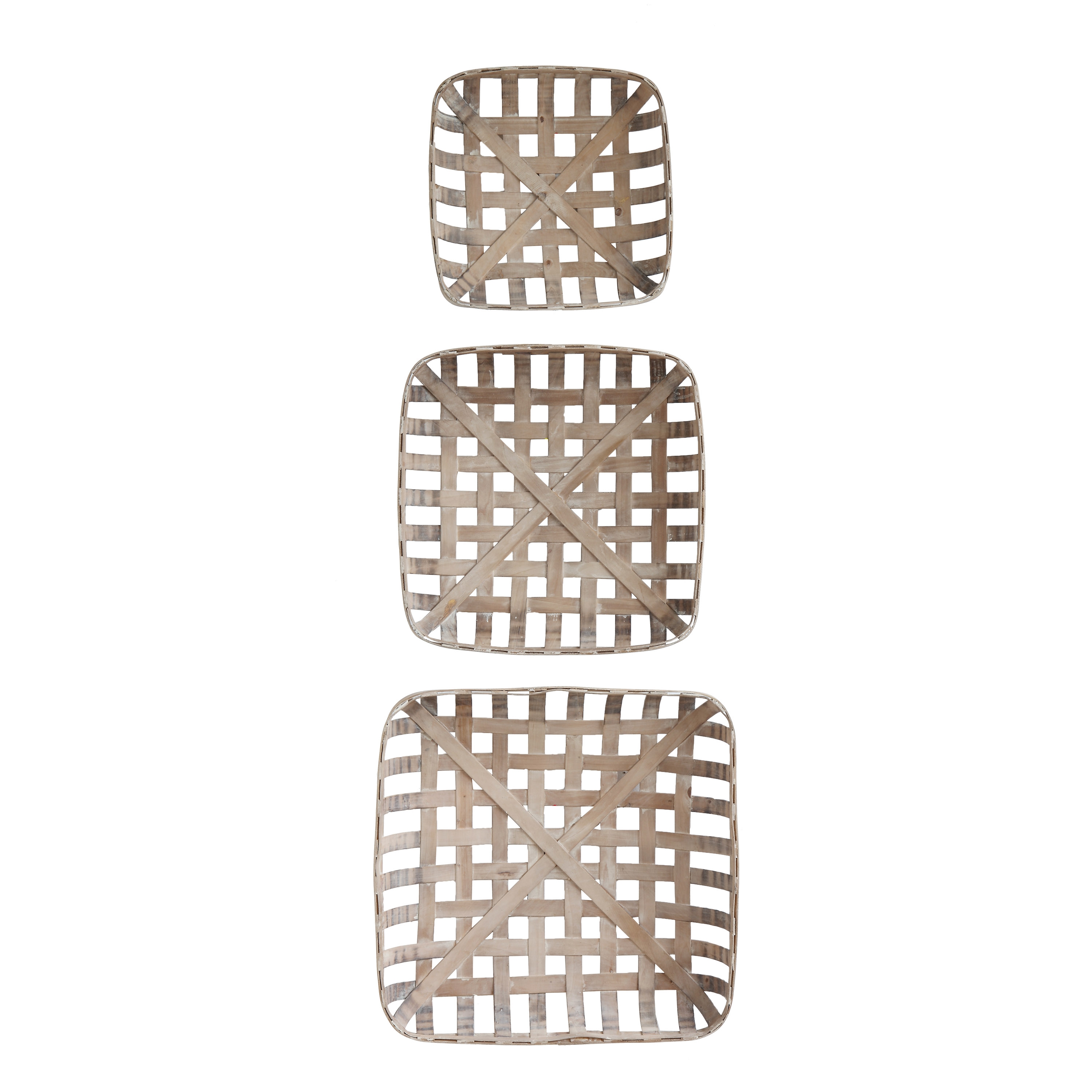 Set of 3 Square Reproduction Tobacco  Baskets - Image 0