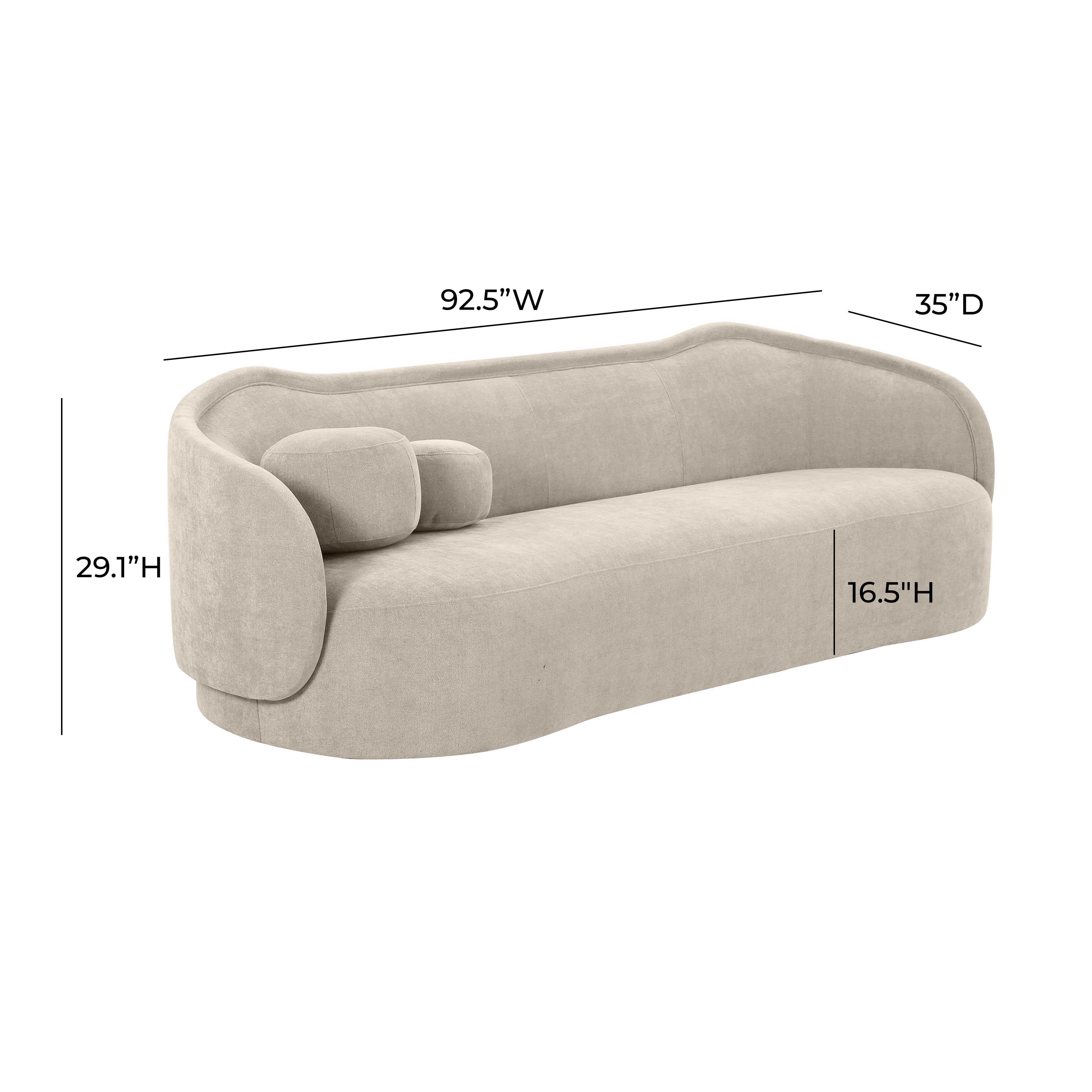 Circe Taupe Textured Velvet Sofa - Image 5