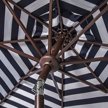 Striped Outdoor Umbrella - Navy/White - Image 2