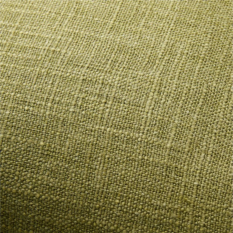 Slub Linen 23x23 Oregano Green Throw Pillow with Down-Alternative Insert by Laura Kim - Image 3