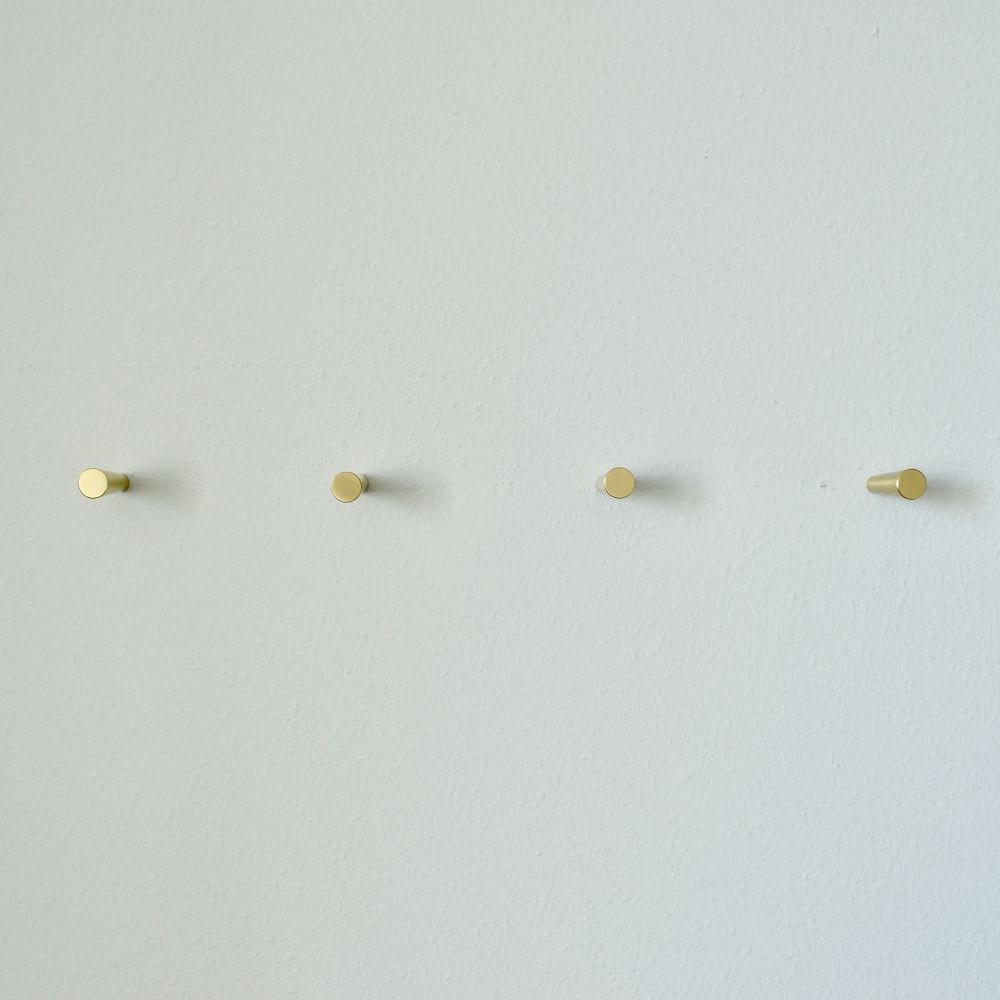 Modern Home Brass Cone Wall Hooks, Brass, Set Of 4 - Image 0