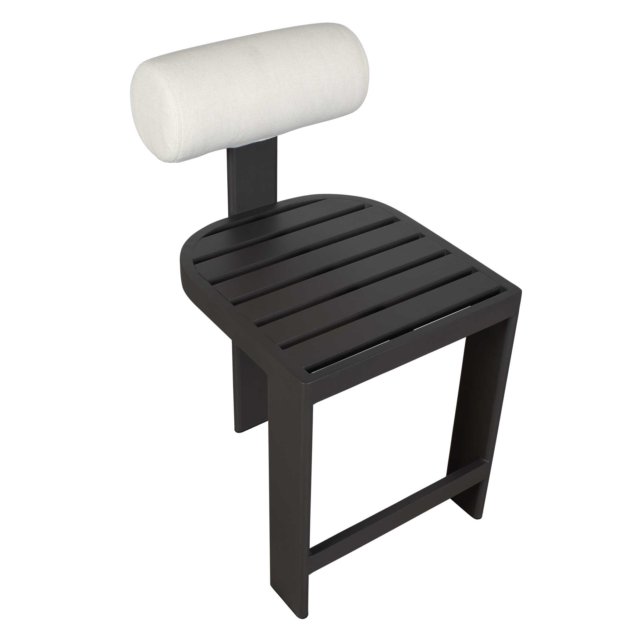 Bolster Back White Outdoor Counter Stool - Image 8