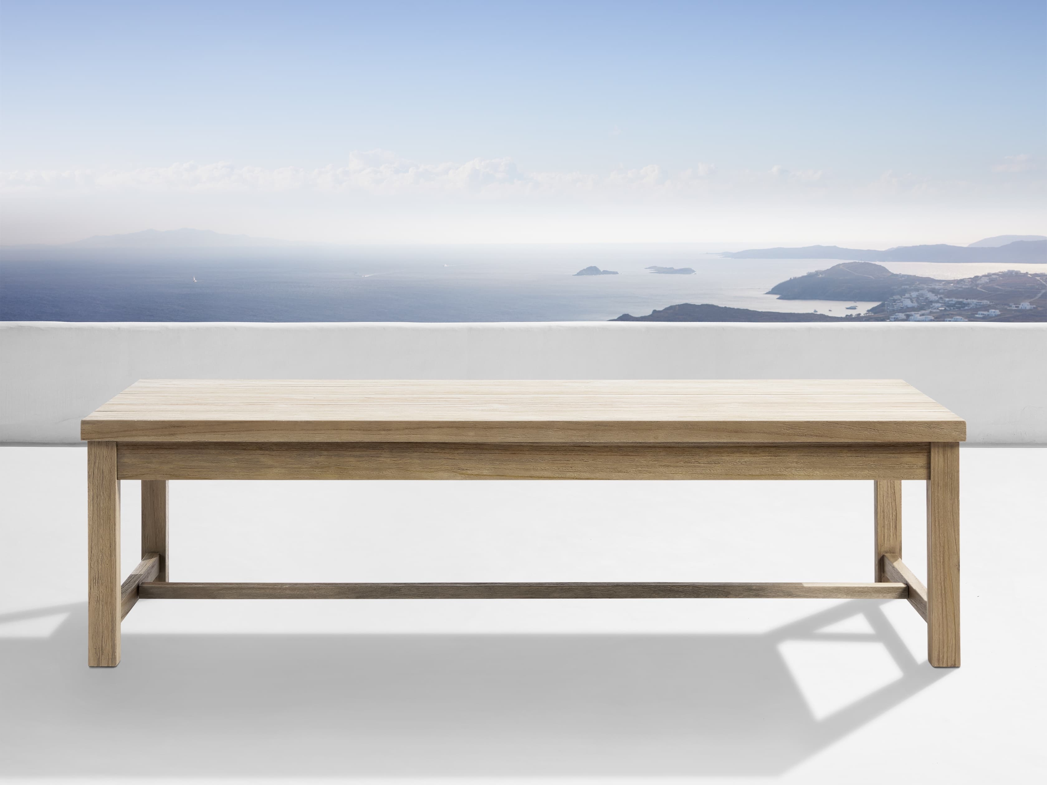 Hamptons Outdoor Coffee Table in All Weather Wicker Natural - Image 0