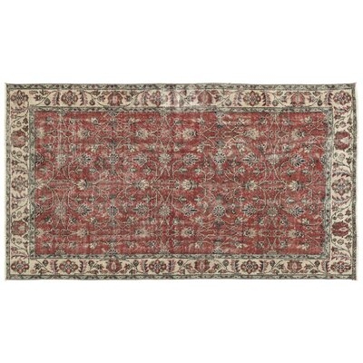 One-of-a-Kind Hand-Knotted 1960s Turkish Red/Brown 3'9" x 6'8" Area Rug - Image 0