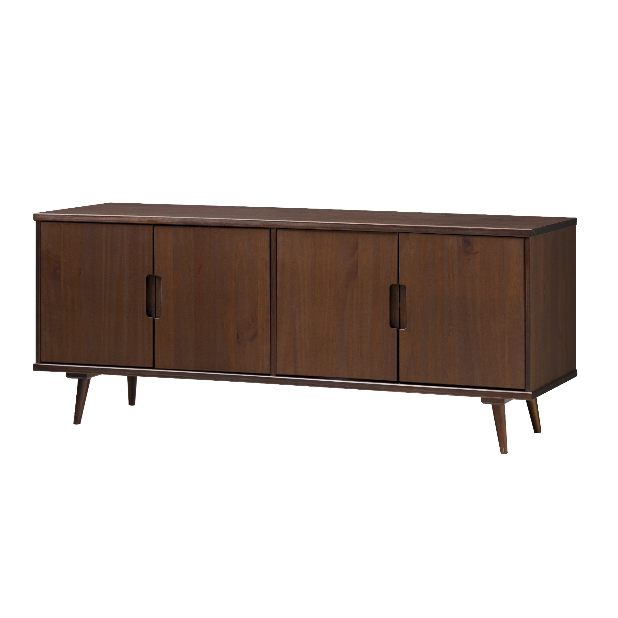 60" 4-Door Solid Wood TV Stand - Walnut - Image 5