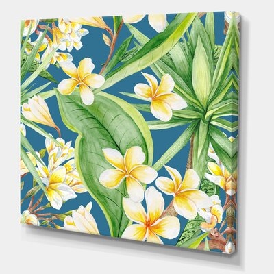 Tropical Foliage And Yellow Flowers XV - Modern Canvas Wall Art Print-FDP37061 - Image 0