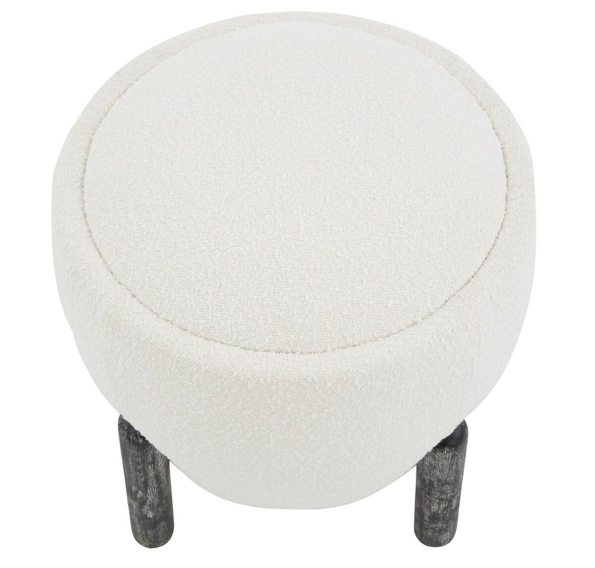Clarabella Boucle Ottoman - Ivory/Black - Image 3