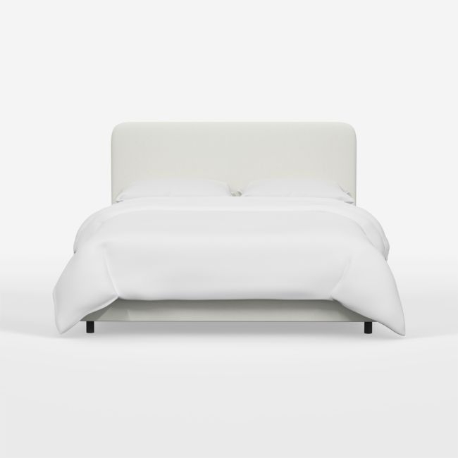 Genevieve Linen White Upholstered King Bed - Image 0