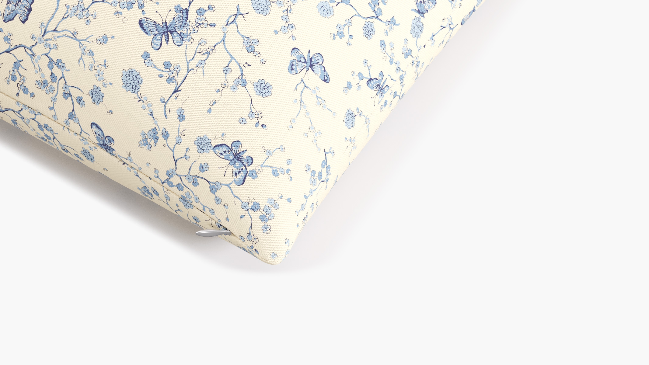 Outdoor 22" Throw Pillow, Delft Mariposa, 22" x 22" - Image 1