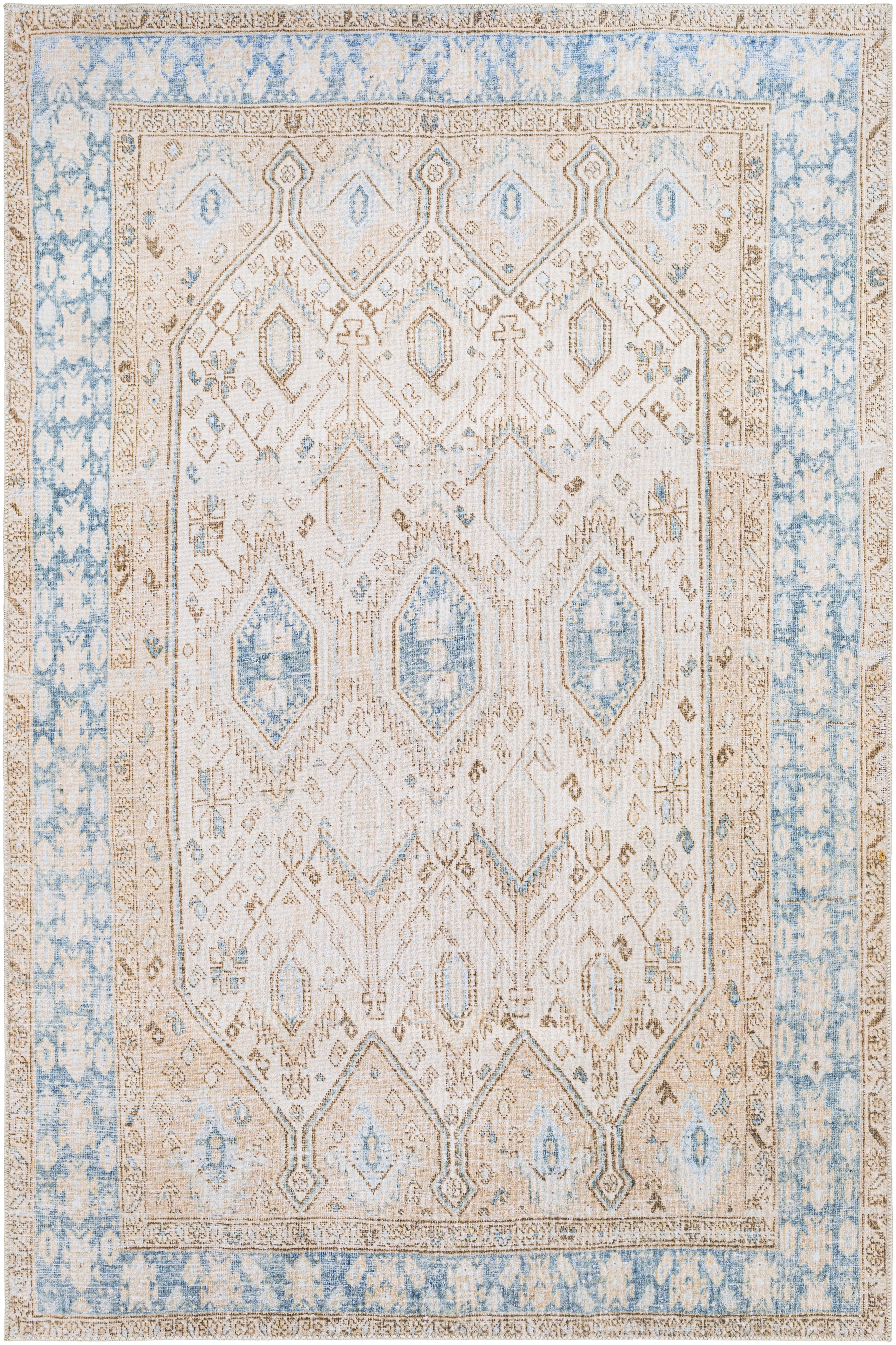 Regen Beige Indoor 7'5" x 9'5" Machine Woven Rug - Image 0