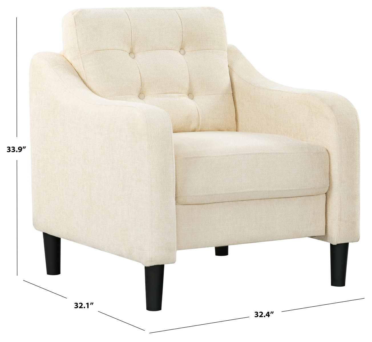 Nathaniel Tufted Back Accent Chair - Creme - Image 9