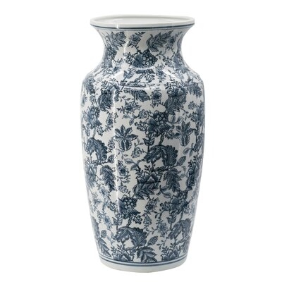 Langham Blue 24'' Porcelain Table Vase - Image 0