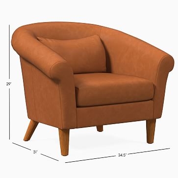 Parlour Chair, Poly, Vegan Leather, Molasses, Pecan - Image 1