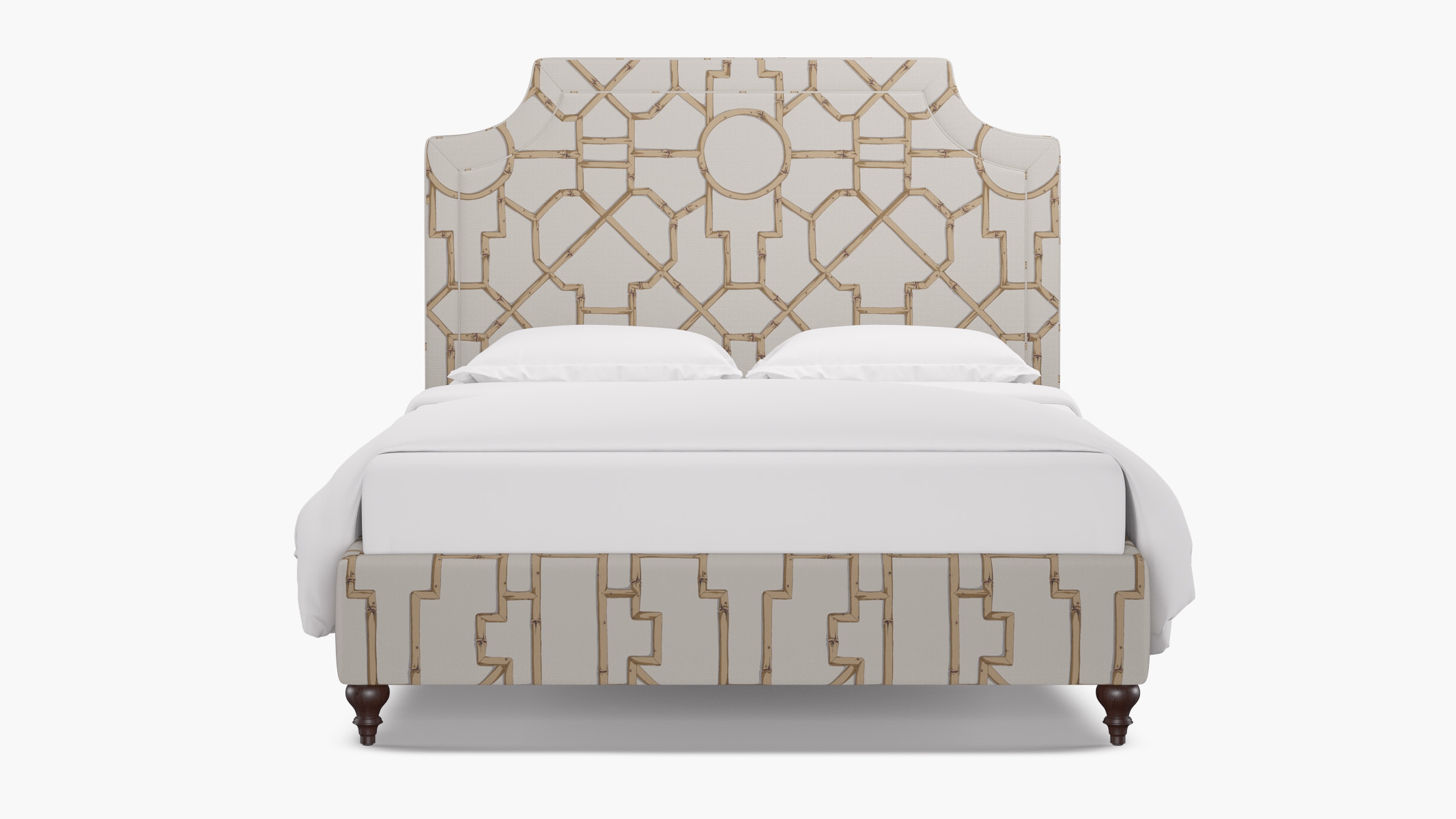 Deco Bed, Tan Baldwin Bamboo, Espresso Traditional Turned Leg, Twin - Image 0
