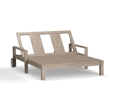Indio Double Chaise Lounge Cushion, Sunbrella(R) Stripe; Bungalow Flax - Image 1
