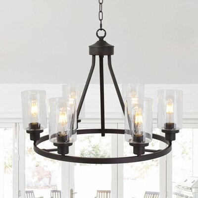 Leggett 6 - Light Shaded Wagon Wheel Chandelier - Image 0