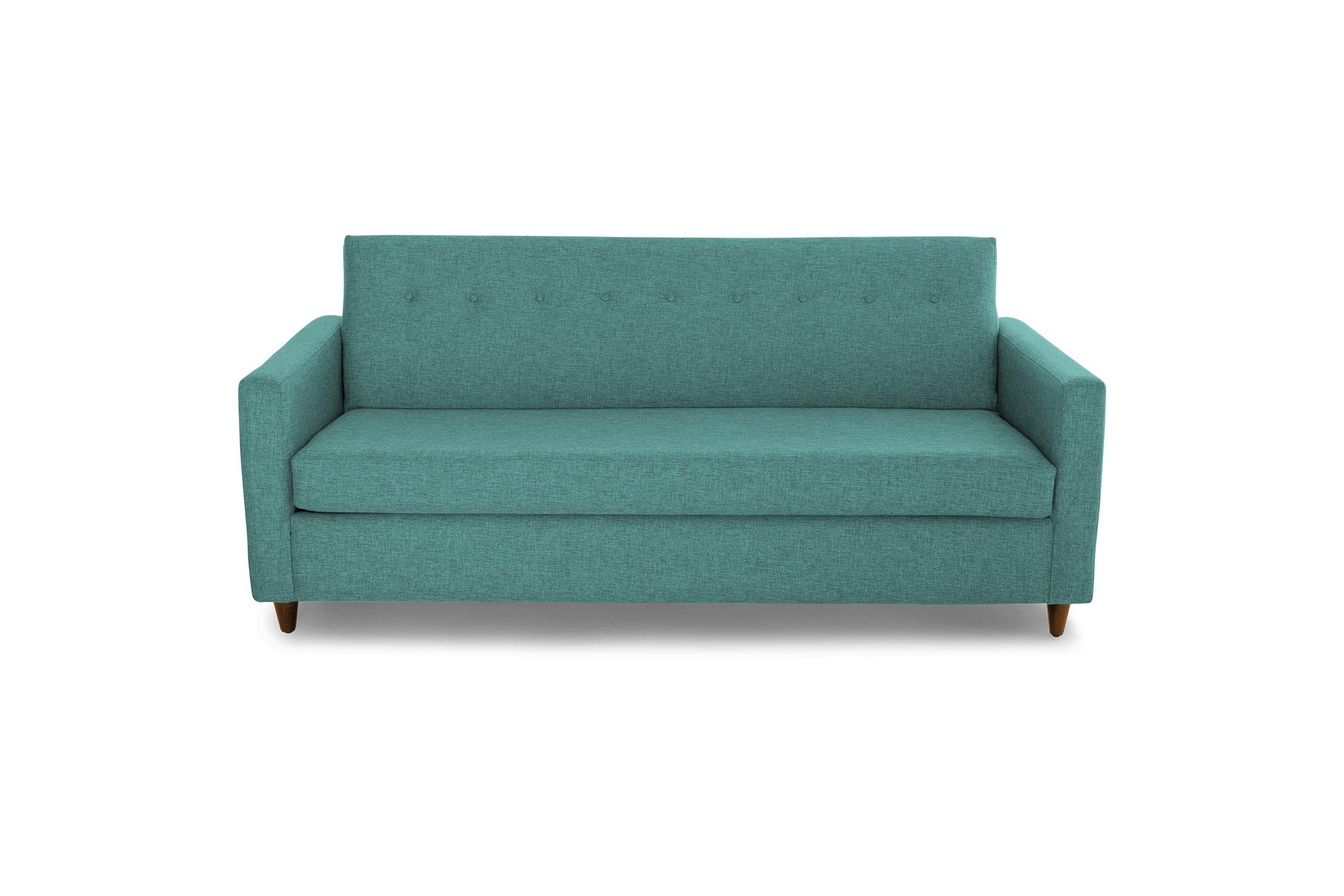 Green Korver Mid Century Modern Sleeper Sofa - Essence Aqua - Mocha - Image 0