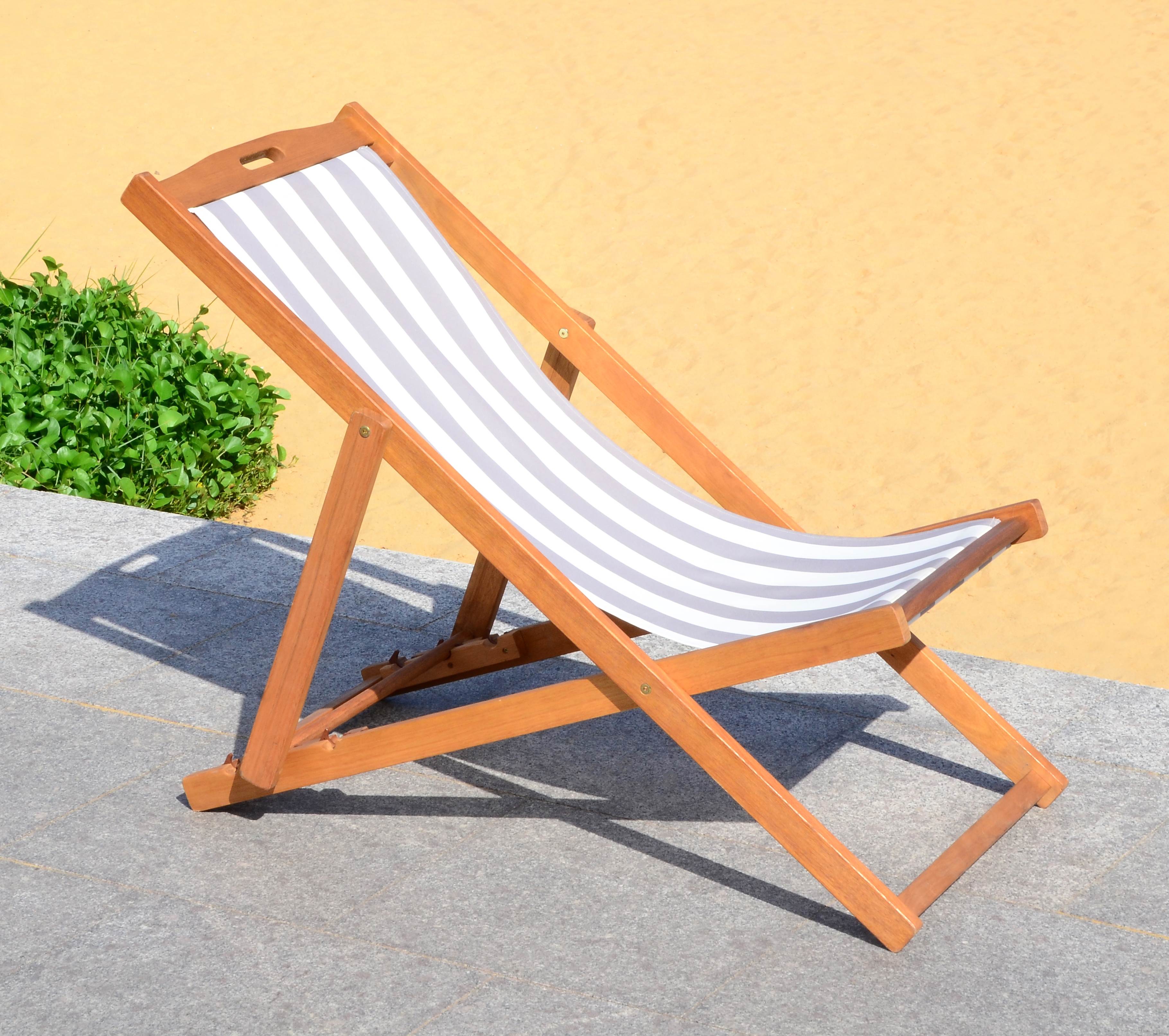 Loren Foldable Sling Chair - Natural/Grey/White - Safavieh - Image 8