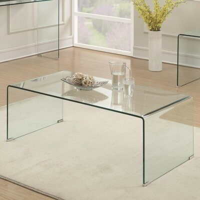 Premont Contemporary Minimal Clear Glass Coffee Table - Image 0