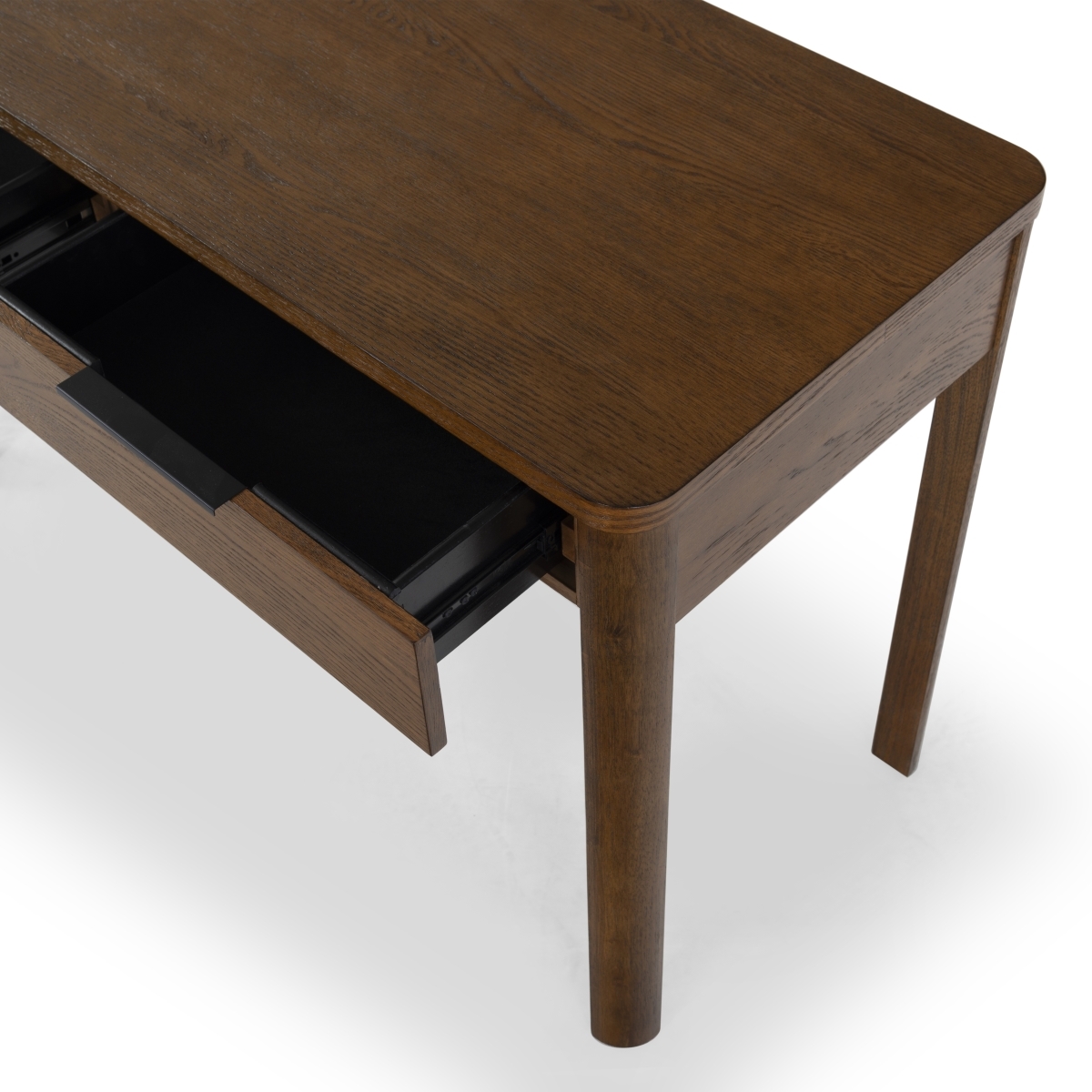 Gabrietta 2 Drawer Wood Desk - Medium Oak/Black - Image 3